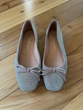 Matisse Iridescent Crystal-Embellished Pink Ballet Flats